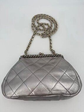 Chanel Choco Bar Kiss Lock Chain Shoulder Bag
